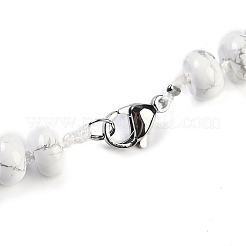 Натуральный говлит рондель градуированные бусины ожерелья для женщин мужчин NJEW-K388-02O