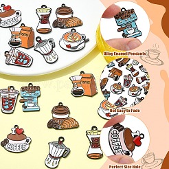 16 шт. 8 подвески из сплава и эмали в кофейной тематике&nbsp;ENAM-YW0008-55