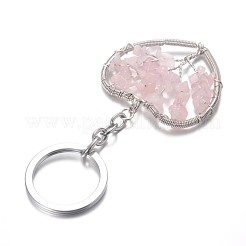 Сердце с дерева латунь смешанный камень брелок KEYC-JKC00042