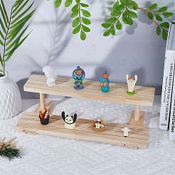 2-ярусный деревянный органайзер для ювелирных изделий с подставками для витрины ODIS-WH0058-18B