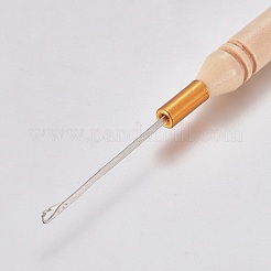 木製ハンドル鉄かぎ針編みフック針  パパイヤホイップ  142x9.5mm&nbsp;TOOL-WH0079-47