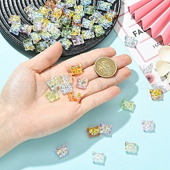 60個6色ベーキングペイント電気メッキ透明ガラスビーズ連売り  蝶  半分メッキ  ABカラーメッキ  ミックスカラー  11.5x14.5x6~7mm  穴：1.2mm&nbsp;EGLA-YW0005-80