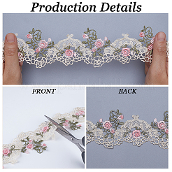 4 ярд двухцветных полиэстеровых кружевных лент для отделки OCOR-GF0005-04