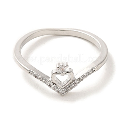 Латунные кольца с цирконием микро паве для женщин RJEW-E295-03P