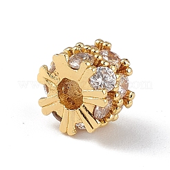 Placcatura a cremagliera in ottone micro pavé di perle di zirconi trasparenti&nbsp;KK-C019-30G