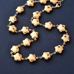 Ожерелья из цветочной цепочки из нержавеющей стали 304 для женщин&nbsp;NJEW-G178-11G