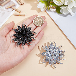 2 шт. 2-цветные булавки для лацкана из цветочного сплава со стразами для свадебной вечеринки JEWB-DR0001-07B