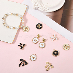 32 шт. 8 стиля подвески из сплава и эмали в виде банта ENAM-SC0006-71