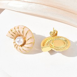 Pendientes de latón esmaltado para mujer&nbsp;KK-CBA760A-10G-04