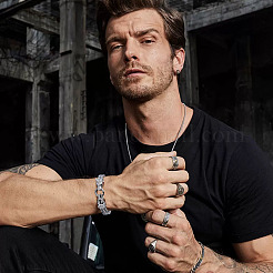 Браслеты из сплава волка и пшеницы с цепочкой и наборы из нержавеющей стали с застежками-черепами&nbsp;SJEW-GA0001-04