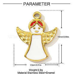Подвески-ангелы из нержавеющей стали 304 с эмалью&nbsp;STAS-OY004-18G