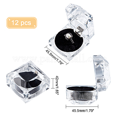 Scatola per anelli di gioielli in acrilico&nbsp;CON-WH0085-10C