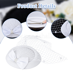 Шляпа-таблетка с бантом из шерсти и фетра с железными заколками для волос из кожи аллигатора MRMJ-WH0077-113A