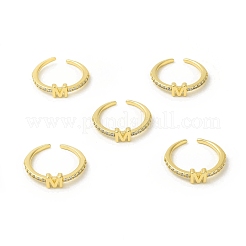 Кольцо-манжета с открытой буквой из прозрачного кубического циркония RJEW-H120-09G-M