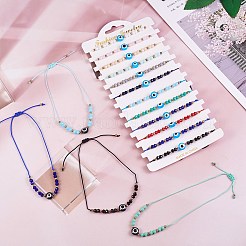 Einstellbare gewachste Schnur geflochtene Perlenarmbänder&nbsp;BJEW-SZC0001-03B