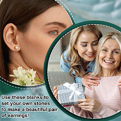 3 пара 3 цветов 925 фурнитуры для сережек-гвоздиков из стерлингового серебра&nbsp;FIND-PH0025-90