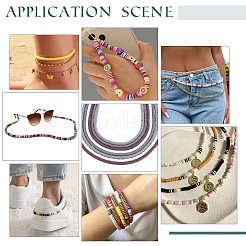 8 нить 4 цвета плоские круглые бусины ручной работы из полимерной глины&nbsp;CLAY-PH0001-77