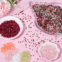 80 г двухцветных пластиковых трубчатых бусин KY-HY0001-14A