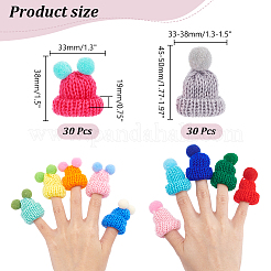 60 шт. 2 стиля шерстяной плетеной шапки ручной работы с украшением AJEW-NB0005-60