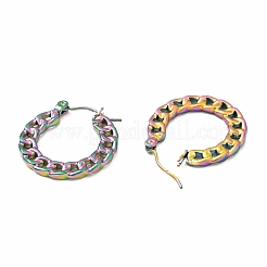 Ионное покрытие (ip) 304 нержавеющая сталь серьги-гвоздики в форме цепочки для женщин&nbsp;EJEW-F283-02MC