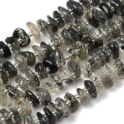 Нити бусин из натурального зеленого рутилированного кварца&nbsp;G-L649-C02-01