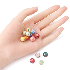 Печатные ручной фарфоровые бусы PORC-YW0001-04