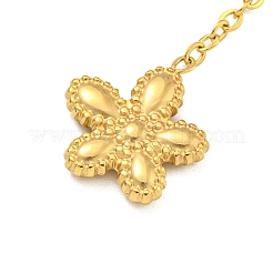 Латунные ожерелья с подвесками в виде цветка и кисточки NJEW-B115-02G