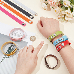 10шт. 10-х цветный регулируемый кожаный шнур браслеты набор для женщин BJEW-NB0001-10