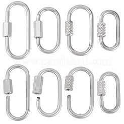 8 Stück 4 Stile 304 Edelstahl Schraube Karabiner Schloss Charms&nbsp;STAS-TA0005-54