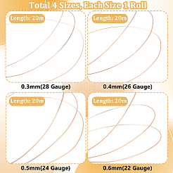 80м 4 размера круглый экологически чистый медный провод CWIR-PH0002-11C