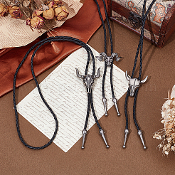 3 шт. 3 стиля ожерелья-галстуки-боло из сплава козьего рогатого скота&nbsp;NJEW-GA0001-10