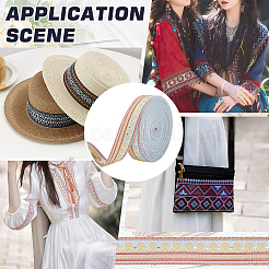 Жаккардовая цветочная лента из полиэстера длиной 12.5 ярд.&nbsp;OCOR-FG0002-28B