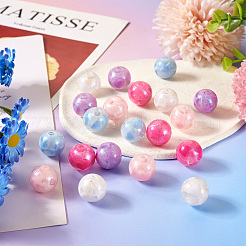 20 комплект акриловых круглых бусин 10 видов OACR-TA0002-86