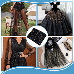 6 ярд полиэстеровой сетчатой ткани со звездным узором&nbsp;DIY-WH0060-94B