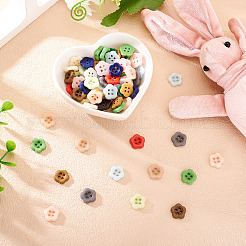 80 шт. фарфоровые пуговицы с 4 отверстиями PORC-PJ0001-03