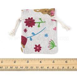 24 шт. 6-цветные мешочки из мешковины с цветочным принтом и животными ABAG-FS0001-13