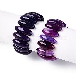 Braccialetti elasticizzati ovali in agata naturale per uomo e donna&nbsp;G-Q601-23E