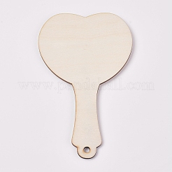 Miroir de poche en bois inachevé&nbsp;MJEW-WH0001-04