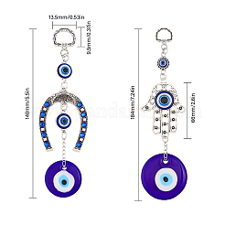 2 шт. 2 стиля хамса рука/рука Мириам/подкова подвеска украшения&nbsp;AJEW-CA0003-50