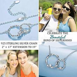 Ожерелья в форме сердца из латуни в западном стиле с кристаллами и стразами в виде двух витых колец для женщин WG6907A-01