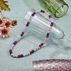 Collane di perline rotonde in argilla polimerica con strass&nbsp;NJEW-SW00049-05