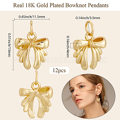 12 шт. латунные подвески-бантики&nbsp;KK-BBC0019-35