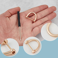 33 шт. 3-цветные застежки-подвески из сплава в форме D-образных колец FIND-DR0001-83