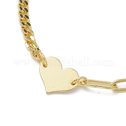 Ottone link braccialetti cuore&nbsp;BJEW-JB10394