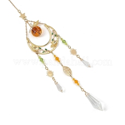 Atrapasueños de latón con forma de sol&nbsp;HJEW-TA00497