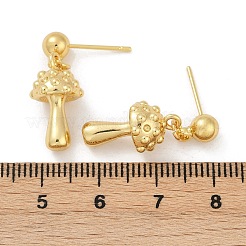Серьги-гвоздики из латуни в форме гриба&nbsp;EJEW-F895-12G