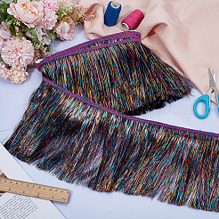 Кружевная отделка с кисточками из полиэстера&nbsp;OCOR-WH0070-250A