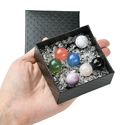 Лечебные круглые украшения из натуральных и синтетических драгоценных камней AJEW-FS0001-13A