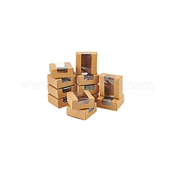 Квадратные подарочные коробки для хранения бумаги с прозрачным видимым окошком&nbsp;LS-CON-WH0095-65A