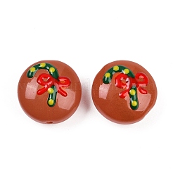 Рождественские эмалевые бусины ручной работы в технике лэмпворк&nbsp;LAMP-C020-03E